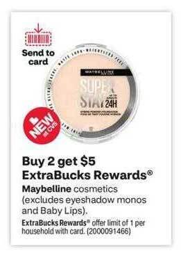 CVS Maybelline cosmetics offer