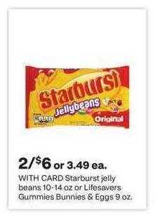 CVS Starburst jelly beans or lifesavers gummies bunnies & eggs offer