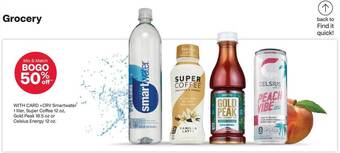 CVS Smartwater, super coffee, gold peak or celsius energy offer