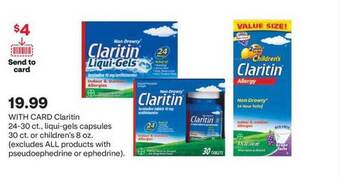 CVS Claritin, liqui-gels capsules or children's offer