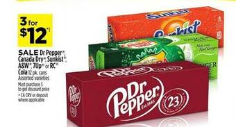 Dollar General Dr pepper canada dry sunkist a&w, 7up or rc cola offer