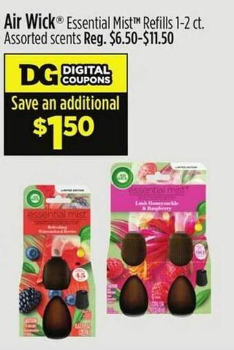 Dollar General Air wick essential mist refills offer