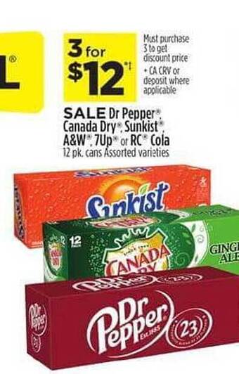 Dollar General Dr pepper, canada dry, sunkist, a&w, 7up or rc cola offer
