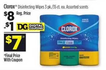 Dollar General Clorox disinfecting wipes offer