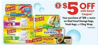 Family Dollar Glad food storage bags, trash bags or cling wrap offer