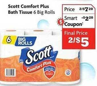 Family Dollar Scott comfort plus bath tissue offer