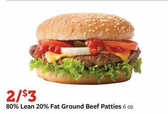 Fareway 80% lean 20% fat ground beef patties offer