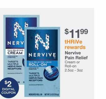 Kinney Drugs Nervive pain relief offer