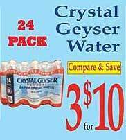 Market Basket Crystal geyser water offer