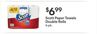 Publix Scott paper towels double rolls offer