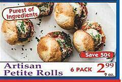 Market Basket Artisan petite rolls offer