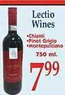 Market Basket Lectio wines offer