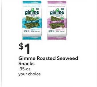 Publix Gimme roasted seaweed snacks offer