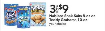 Publix Nabisco snak-saks 8-oz or teddy grahams 10-oz offer