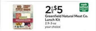 Publix Greenfield natural meat co. lunch kit offer