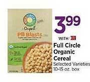 Tops Full circle organic cereal offer