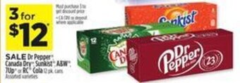 Dollar General Dr Pepper Canada Dry Sunkist., A&W 7Up or RC Cola 12 pk. cans offer