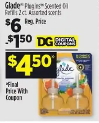 Dollar General Glade Plugins Scented Oil Refills 2 ct. offer