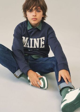 Mango Embroidered message sweatshirt offer