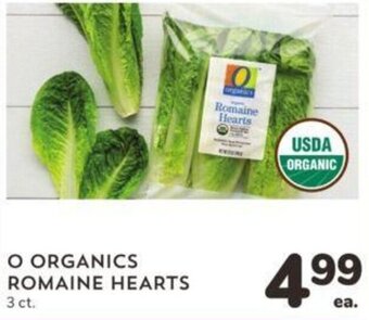 Albertsons O Organics Romaine Hearts 3 ct. offer