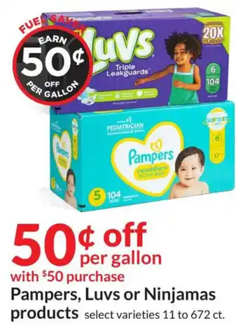 Hy-Vee Pampers, Luvs or Ninjamas products 11 to 672 ct. offer