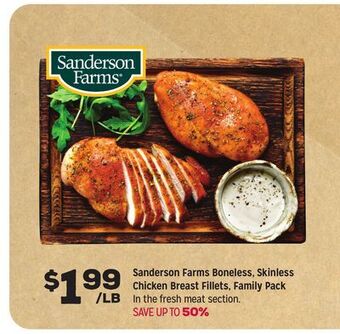 Grocery Outlet Sanderson farms boneless, skinless chicken breast fillets, family pack offer