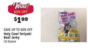 Grocery Outlet Cow! teriyaki beef jerky offer