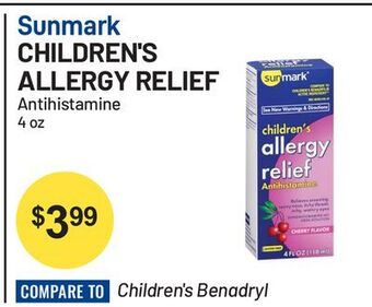 Health Mart Sunmark children's allergy relief offer