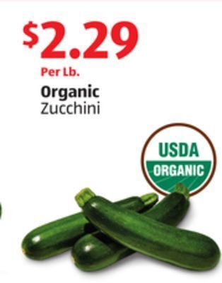 Aldi Organic zucchini offer