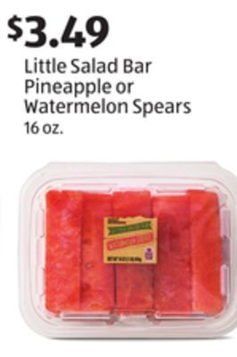 Aldi Little salad bar pineapple or watermelon spears offer