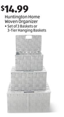Aldi Huntington home woven organizer offer