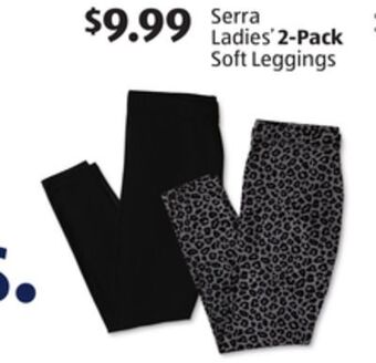 Aldi Serra ladies' 2-pack soft leggings offer