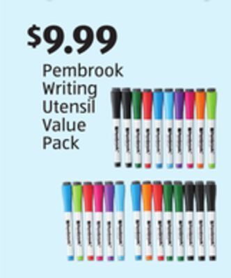 Aldi Pembrook writing utensil value pack offer
