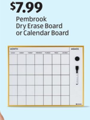Aldi Pembrook dry erase board or calendar board offer