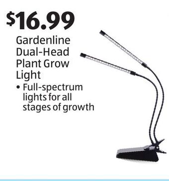 Aldi Gardenline dual-head plant grow light offer