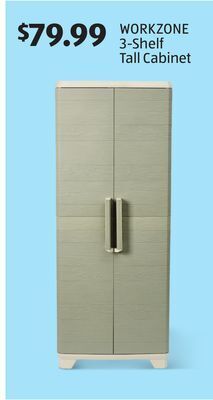 Aldi Workzone 3-shelf tall cabinet offer
