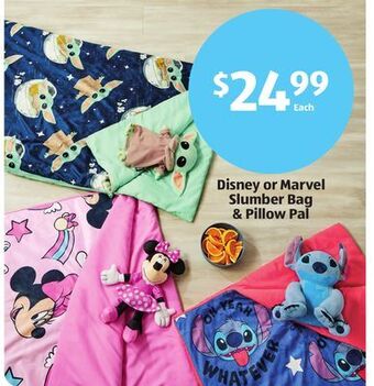 Aldi Disney or marvel slumber bag & pillow pal offer