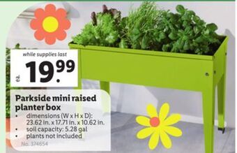 Lidl Parkside mini raised planter box offer
