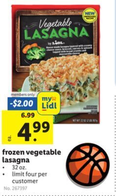 Lidl Frozen vegetable lasagna offer