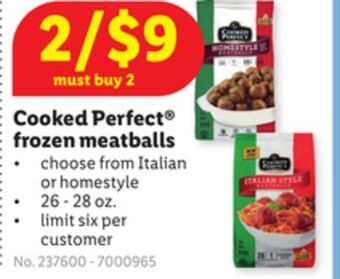 Lidl Cooked perfect® frozen meatballs offer