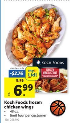 Lidl Koch foods frozen chicken wings offer