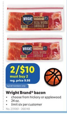 Lidl Wright brand® bacon offer