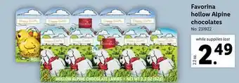 Lidl Favorina hollow alpine chocolates offer