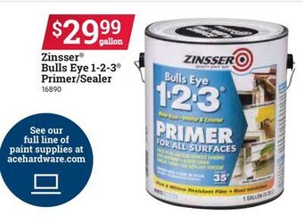 Ace Hardware Zinsser® bulls eye 1-2-3® primer/sealer offer