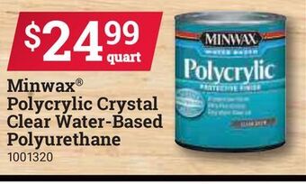 Ace Hardware Minwax® polycrylic crystal clear water-based polyurethane offer
