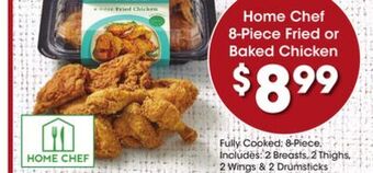 Kroger Home chef 8-piece fried or baked chicken offer