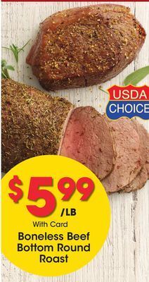 Kroger Boneless beef bottom round roast offer