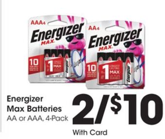 Kroger Energizer max batteries offer