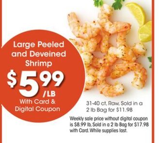 Kroger Large peeled and deveined shrimp offer