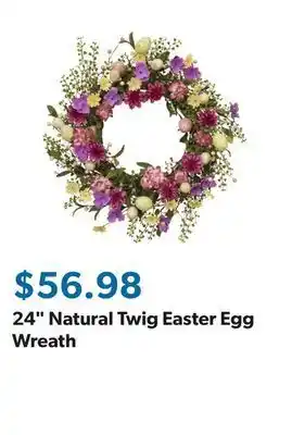 Sam's Club 24" natural twig easter egg wreath offer